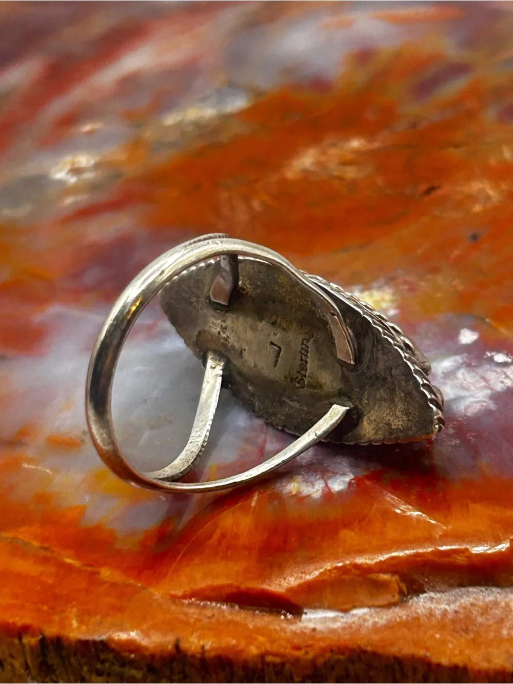 Southwest Sterling Silver Turquoise Ring - Size 9.5, handcrafted piece